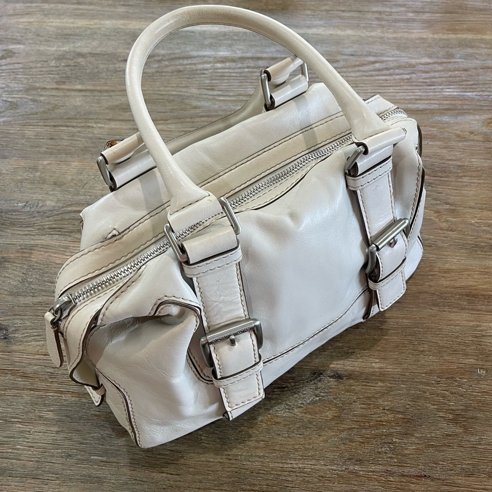 Michael Kors Vanilla Bowling Shoulder Bag Leather